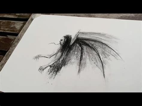 Manananggal – Charcoal Drawing of a Mythical Creature in the .